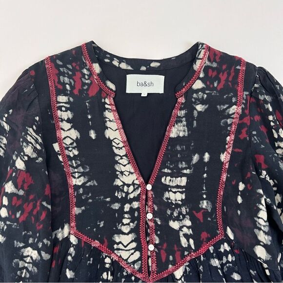 Ba&Sh Isolde Black Tie Dye Maxi Dress Size S - Picture 8 of 14